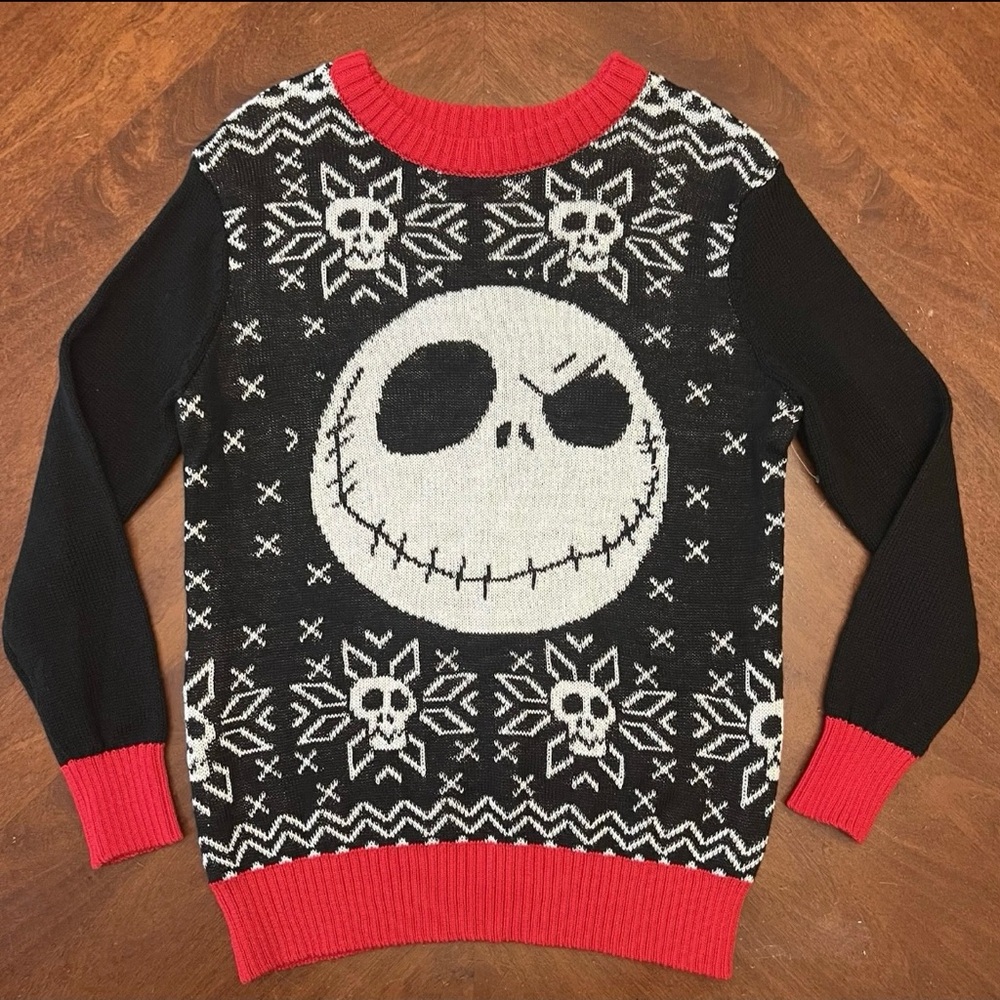 Boys Nightmare Before Christmas Sweater Jack Skellington Pullover Size S (6-7)